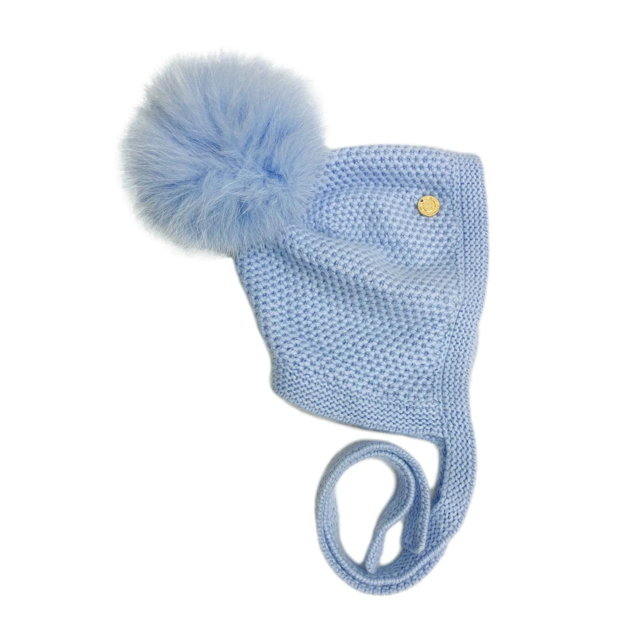 Honeycomb Blue Cashmere Bonnet