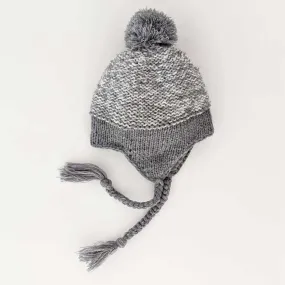 Huggalugs Earflap Beanie lined w/ Fleece - Marled Grey