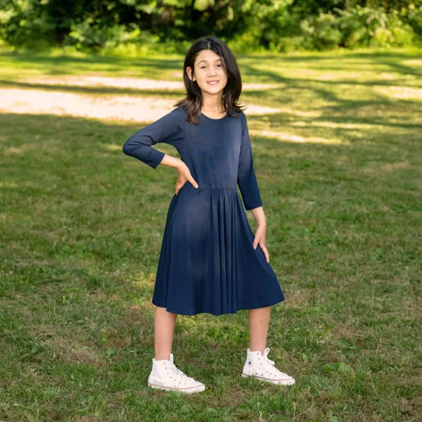 Isla Dress, in Indigo Bamboo | RTS