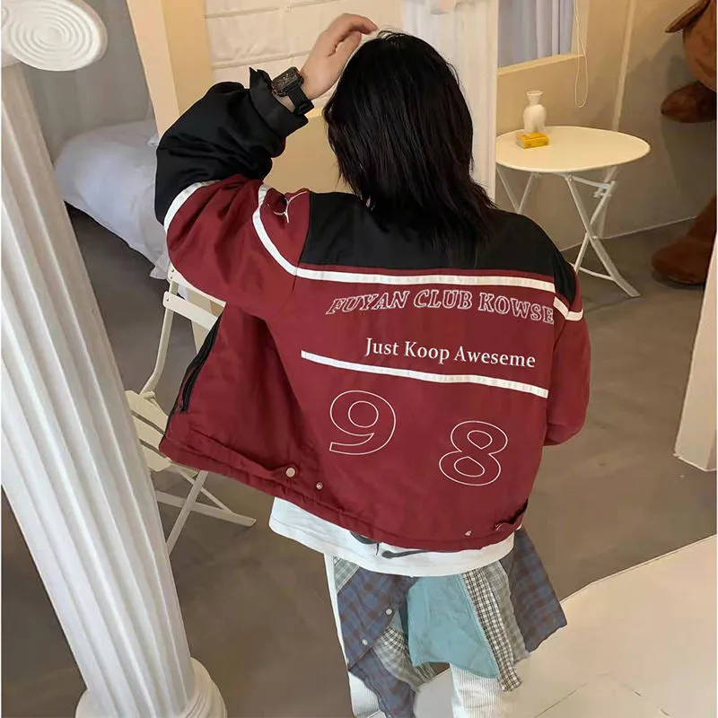 Jinquedai starboy outfit American Retro Vintage Motorcycle Baseball Jacket Women's Spring Ins Fashion Design Sense Niche Couple Jacket