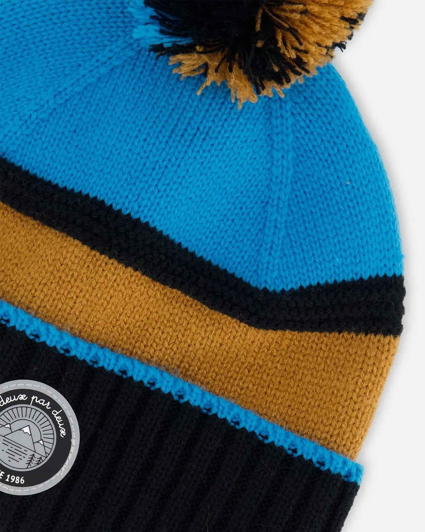 Knit Hat Blue, Black And Spice