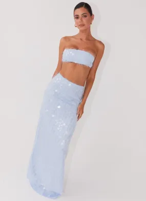 Kyleigh Textured Sequin Maxi Skirt - Lavender Mist