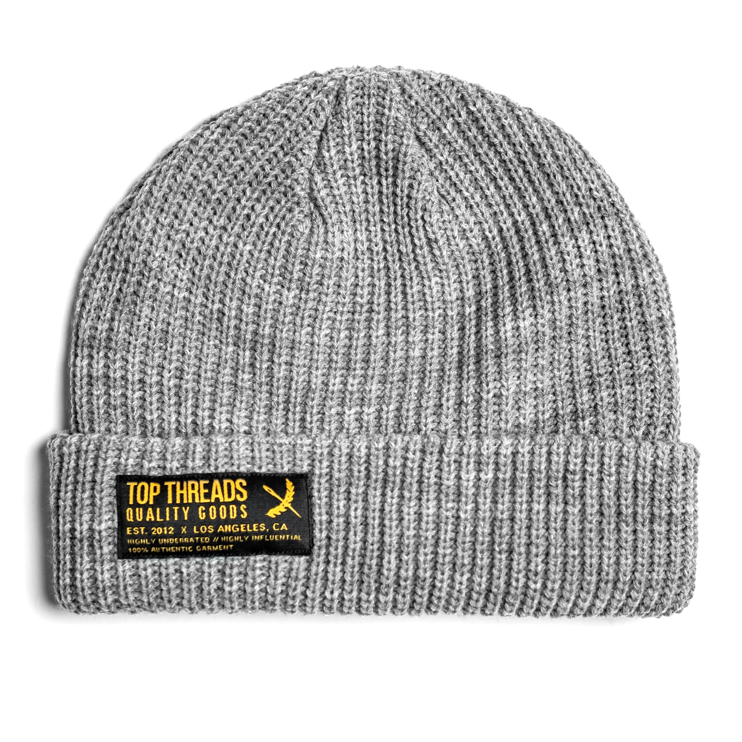 Label Knit Beanie - Heather Grey