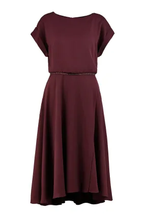 LEIBNITZIA BURGUNDY SILK DRESS WITH THE BELT