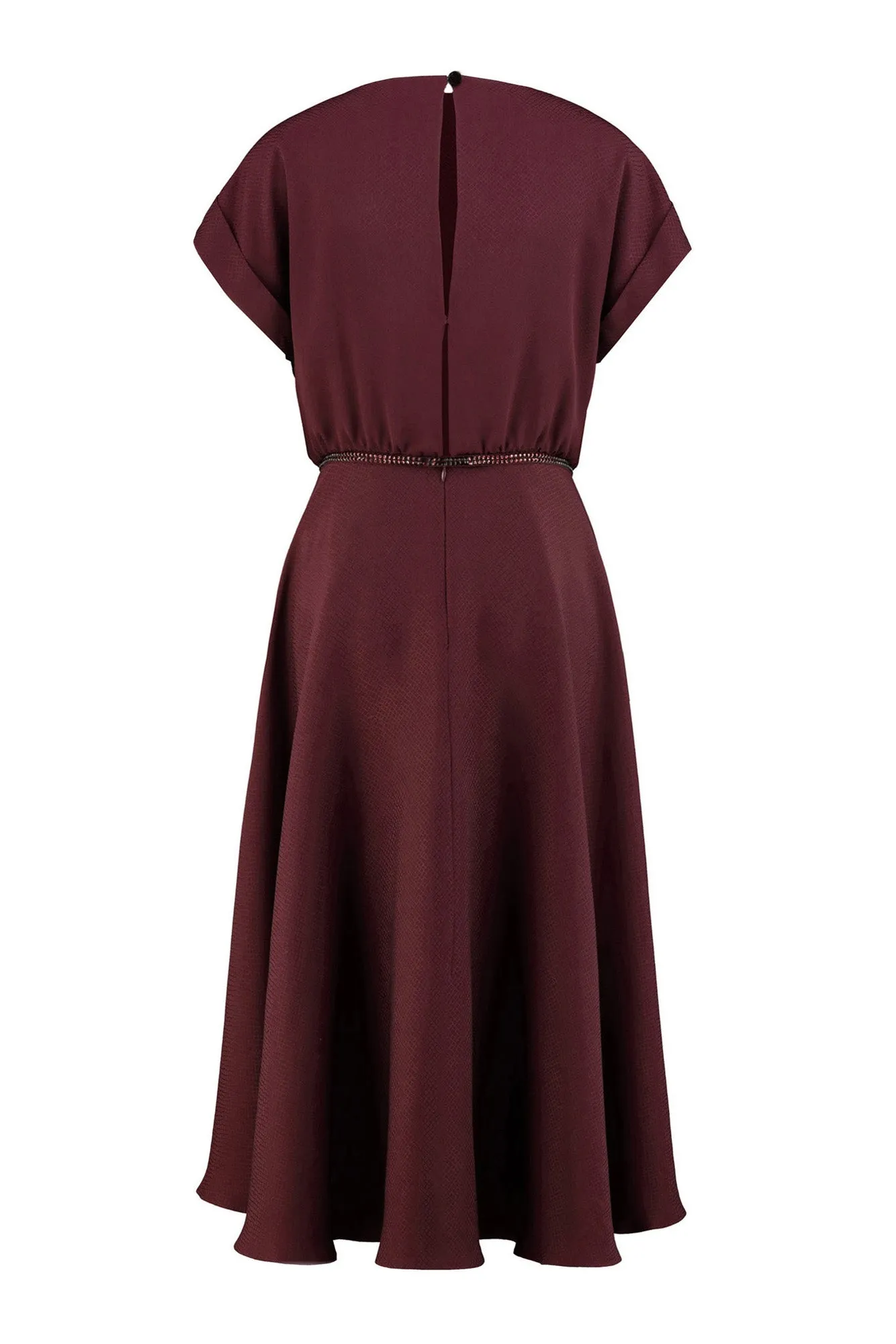 LEIBNITZIA BURGUNDY SILK DRESS WITH THE BELT