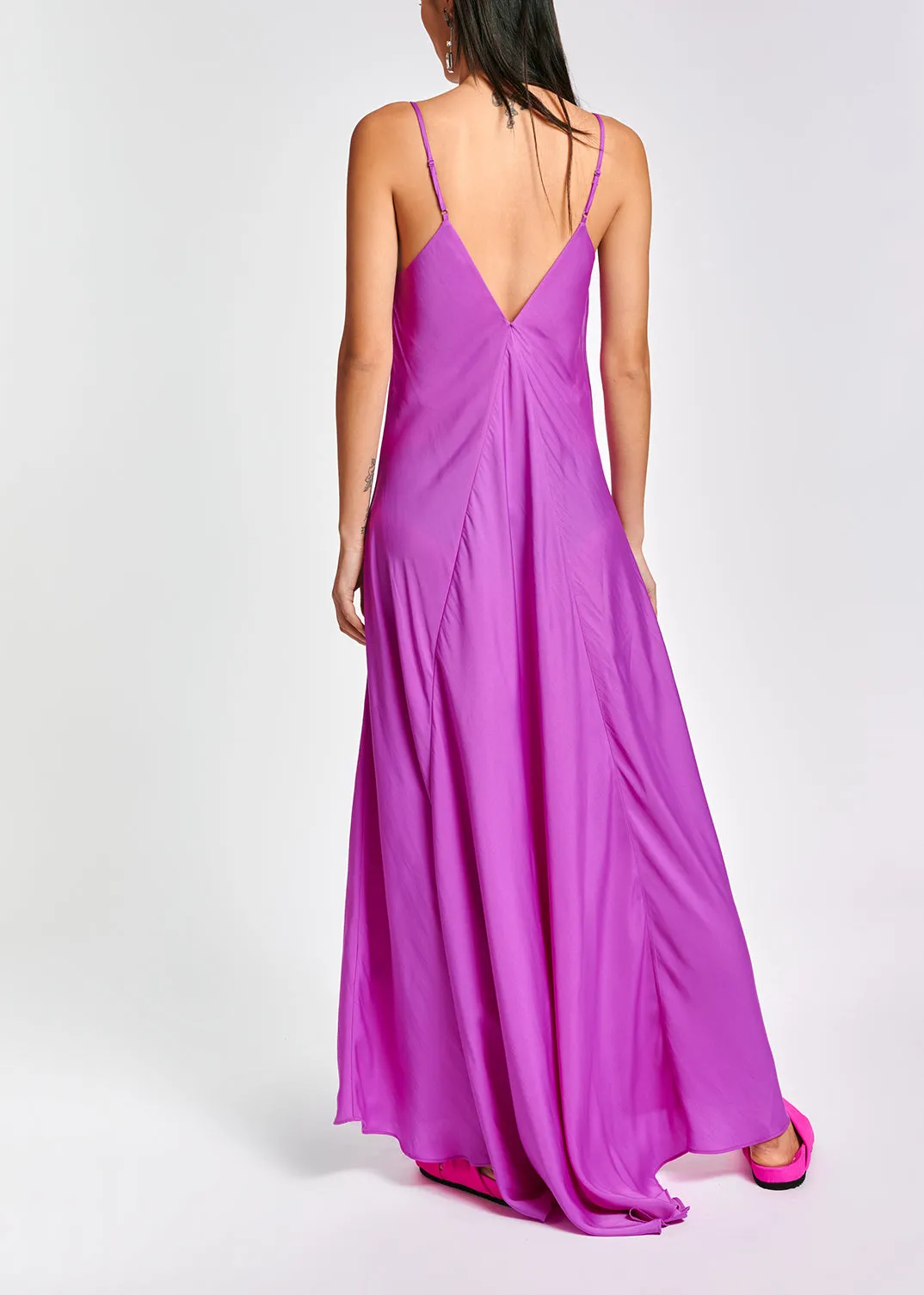 Lilac maxi-length slip dress