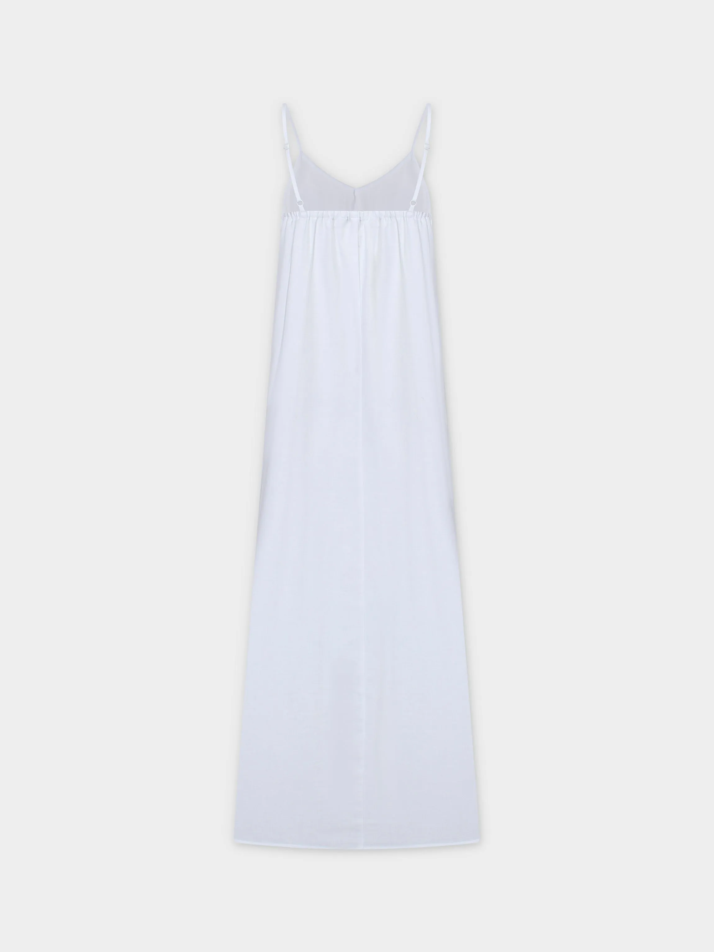 Linen Slip Dress-White