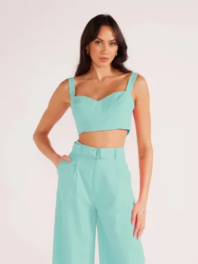 Lois Bustier Crop Top-Mint