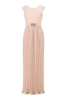 LUNARIA NUDE PINK PLEATED GOWN