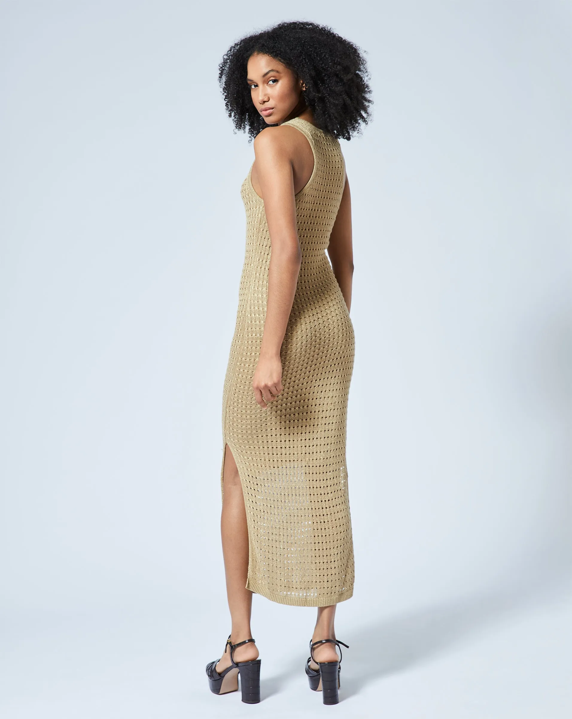 Lurex Sleeveless Sweater Dress