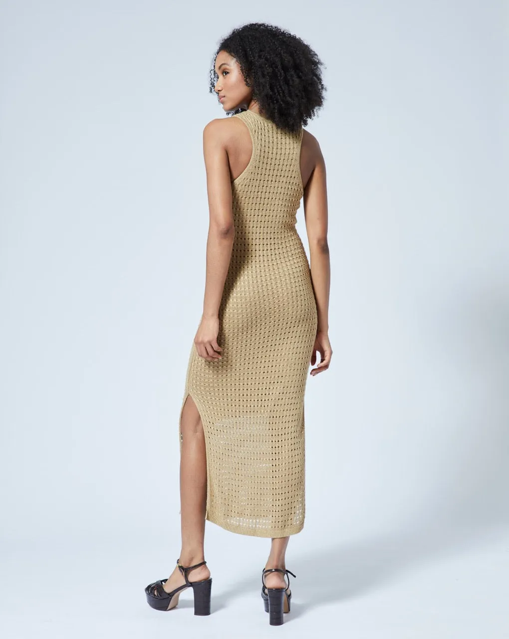 Lurex Sleeveless Sweater Dress