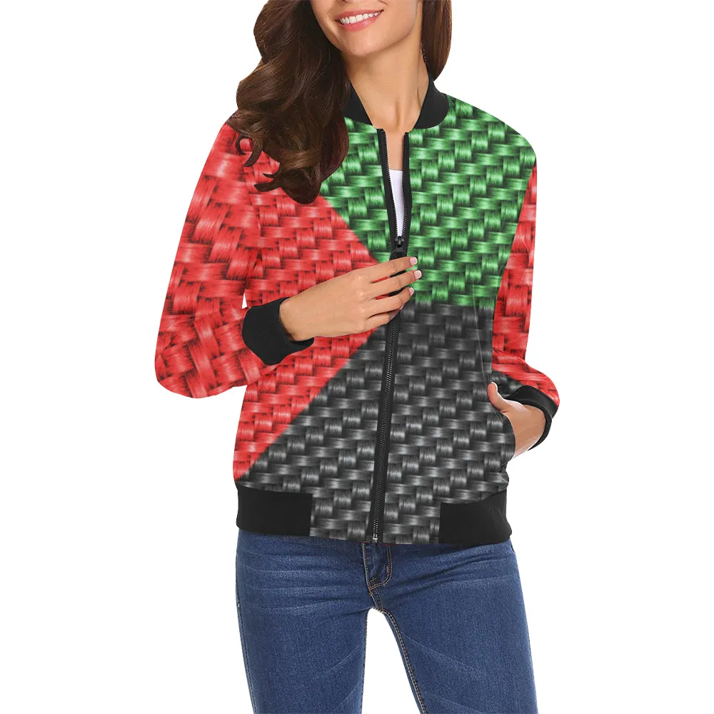 MADA FLAG All Over Print Bomber Jacket for Women