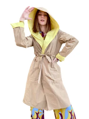 Maryley camel yellow reversible trench