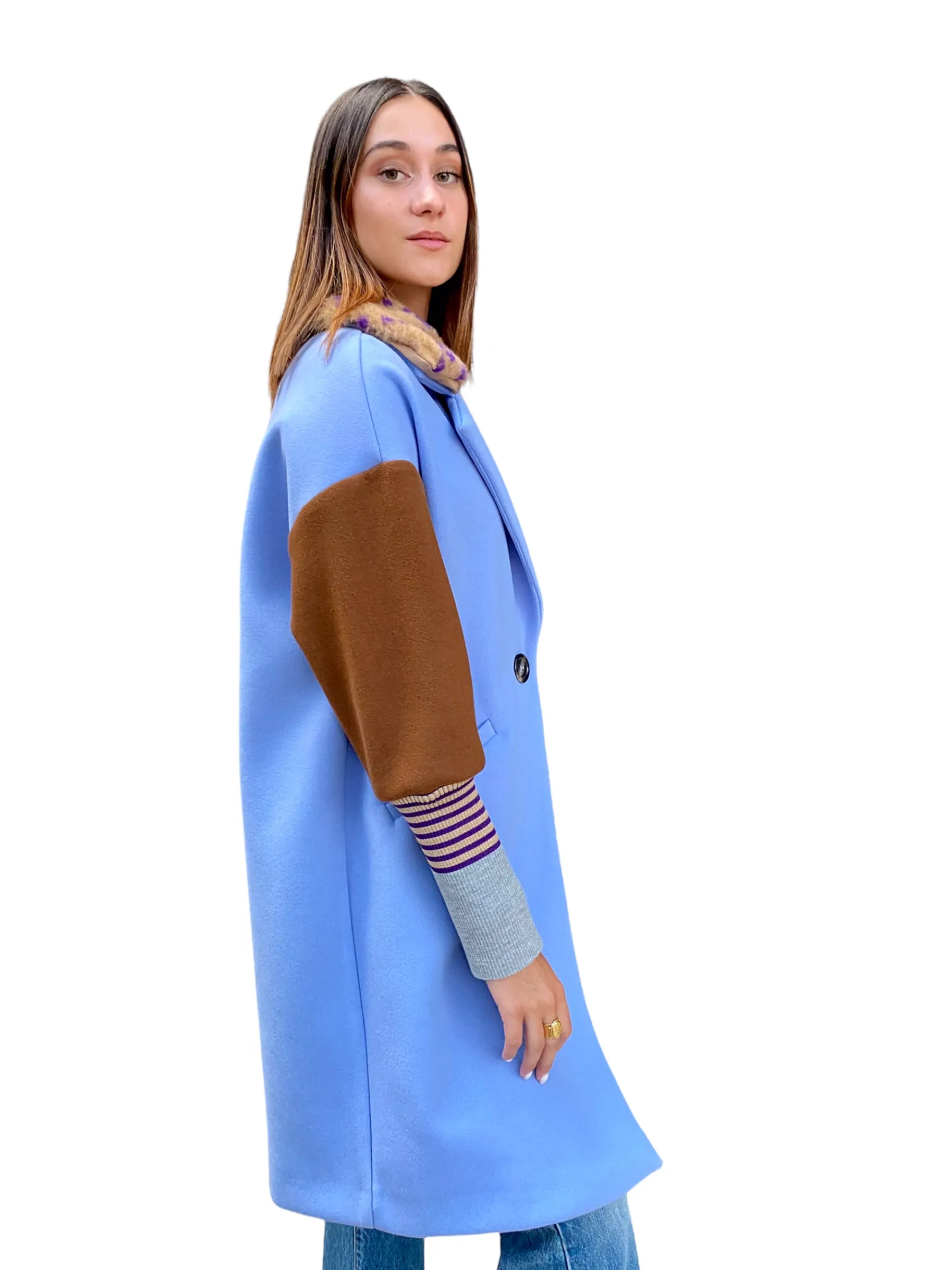 Maryley light blue/ brown jacket