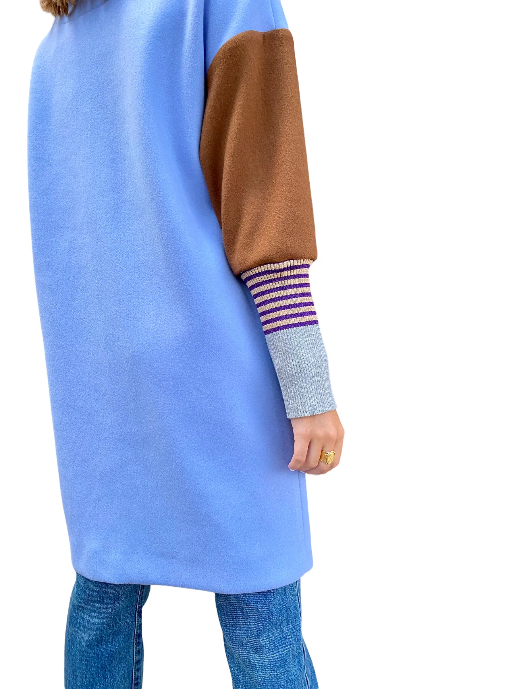 Maryley light blue/ brown jacket