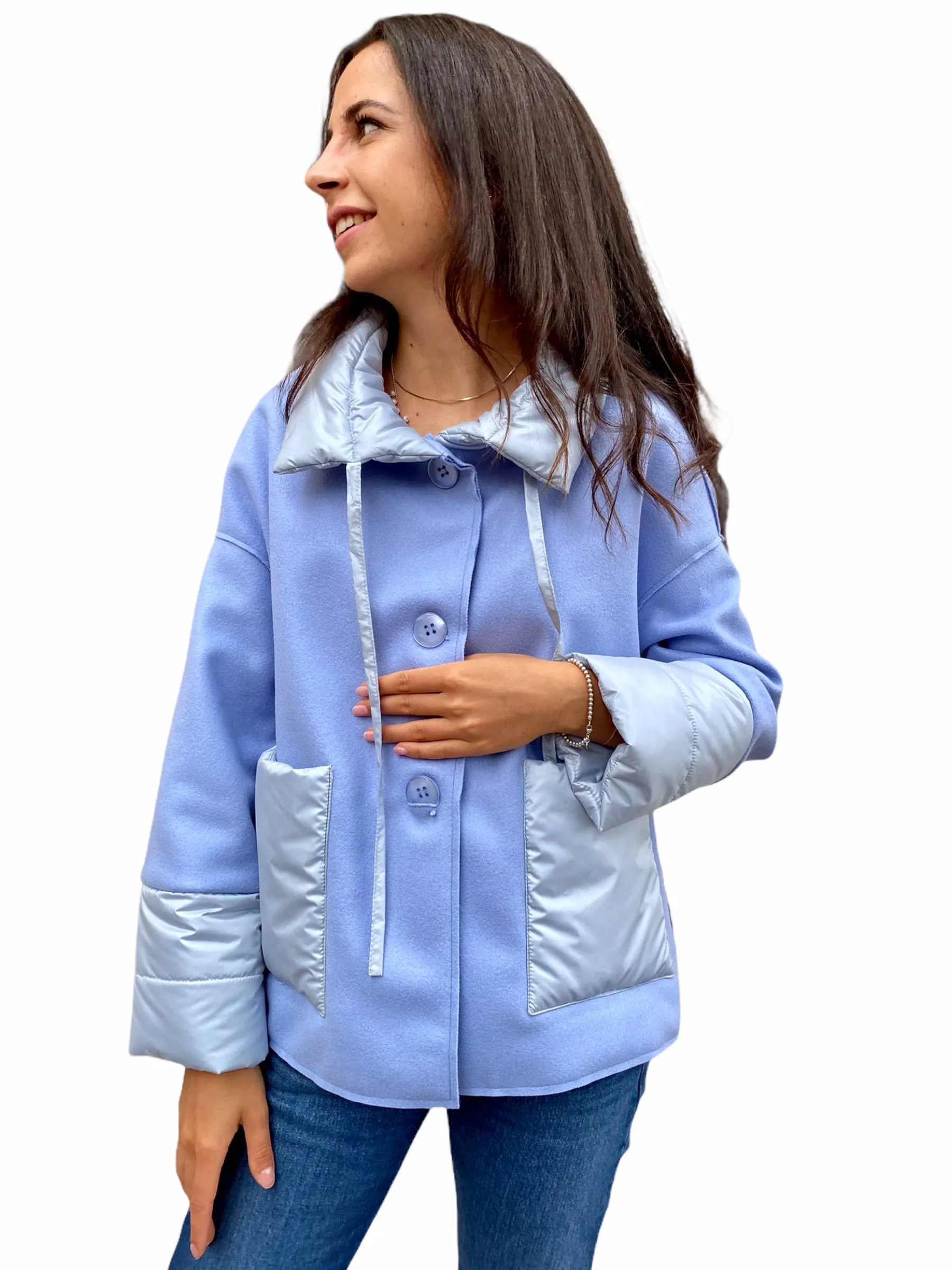 Maryley light blue short jacket