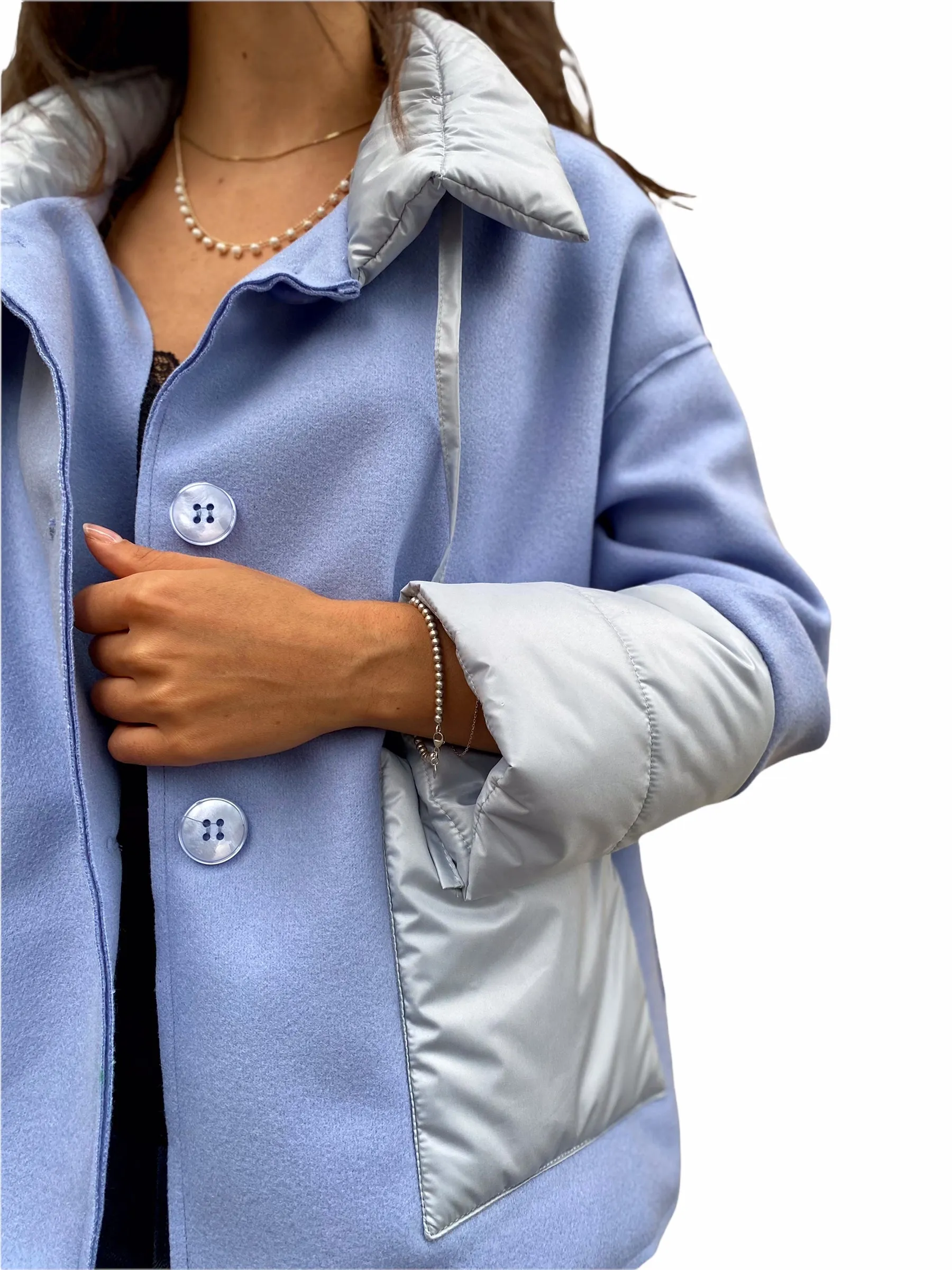 Maryley light blue short jacket