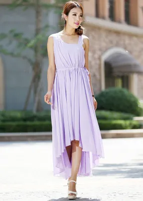 Maxi purple chiffon dress (992)