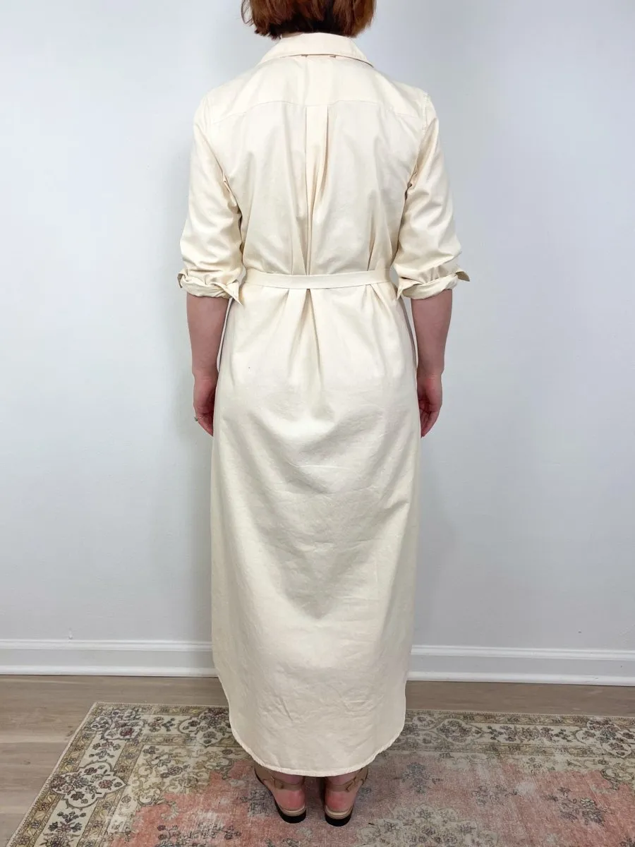 Maxi Shirt Dress in Alabaster