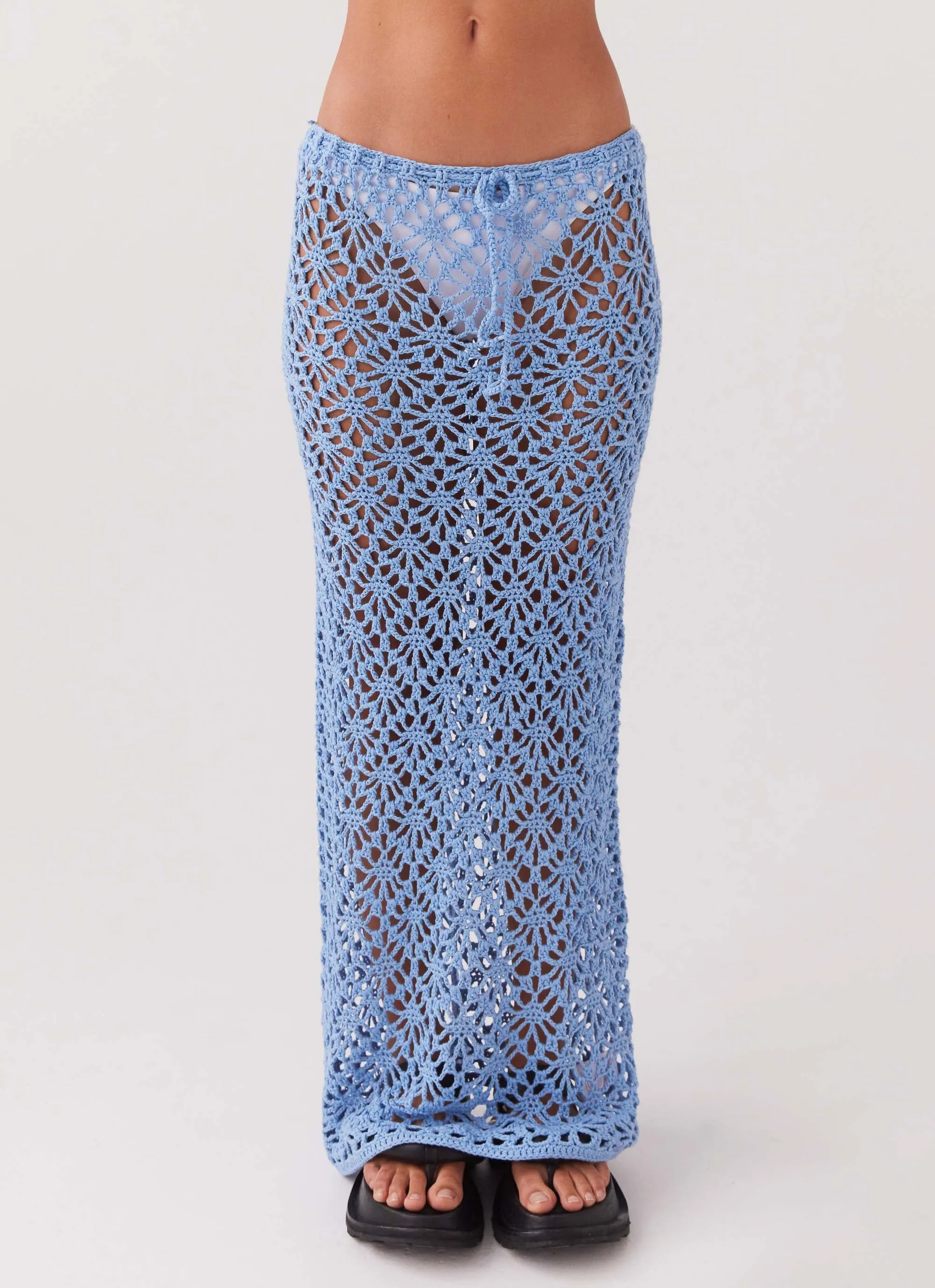 Merliah Crochet Maxi Skirt - Blue