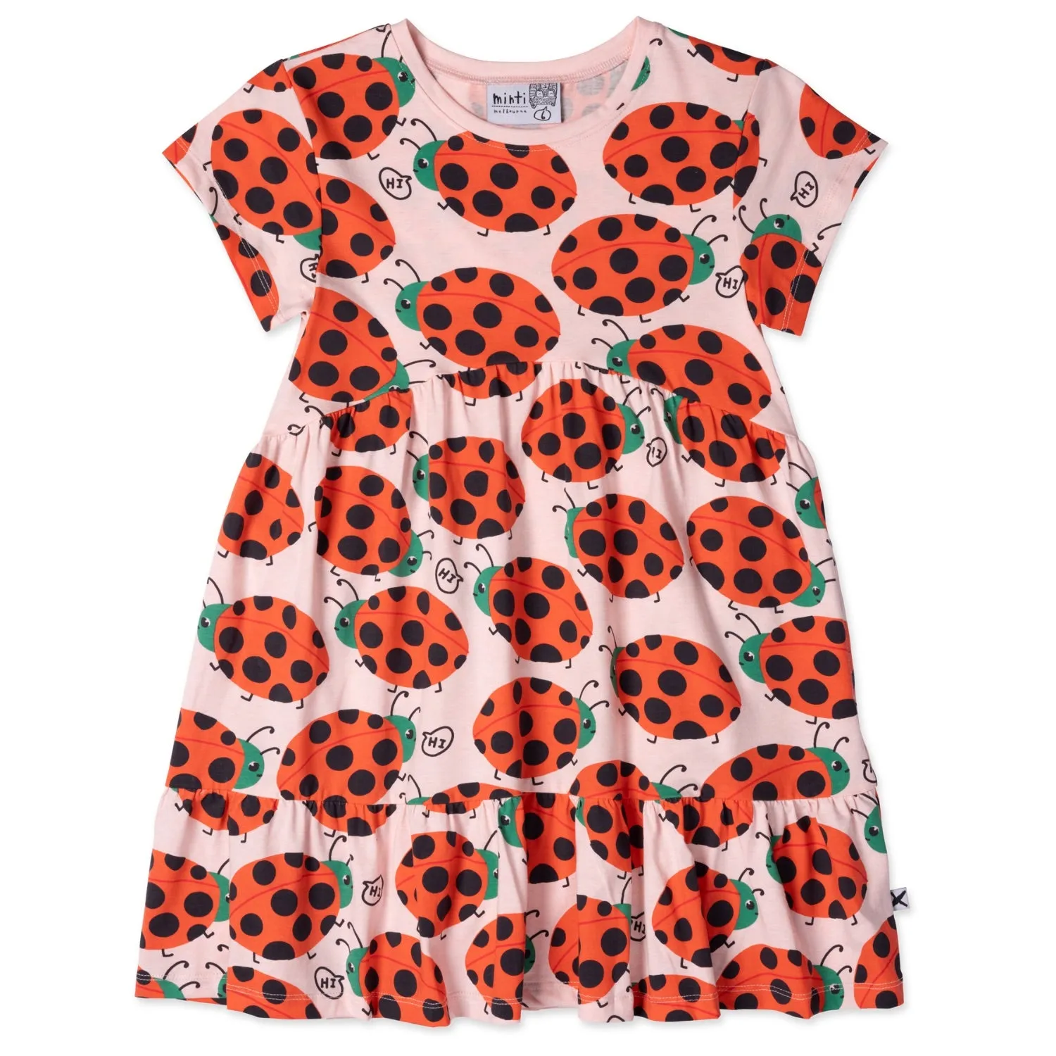 Minti  Friendly Ladybirds Dress Pink Marle