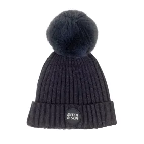 Mitch & Son - Knitted pom pom hat, dark grey