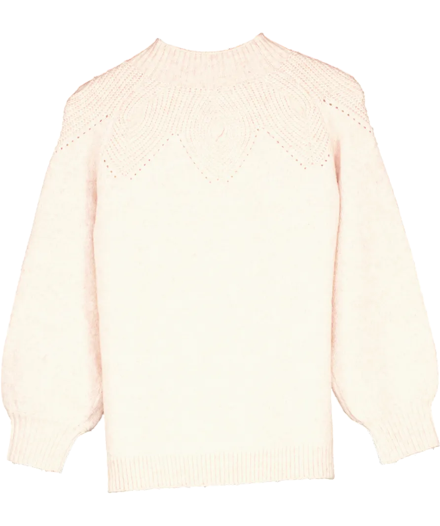 Monsoon Pattern Neck Jumper Pink UK 8