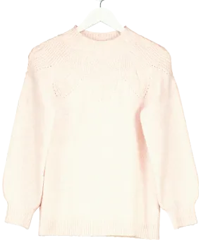 Monsoon Pattern Neck Jumper Pink UK 8