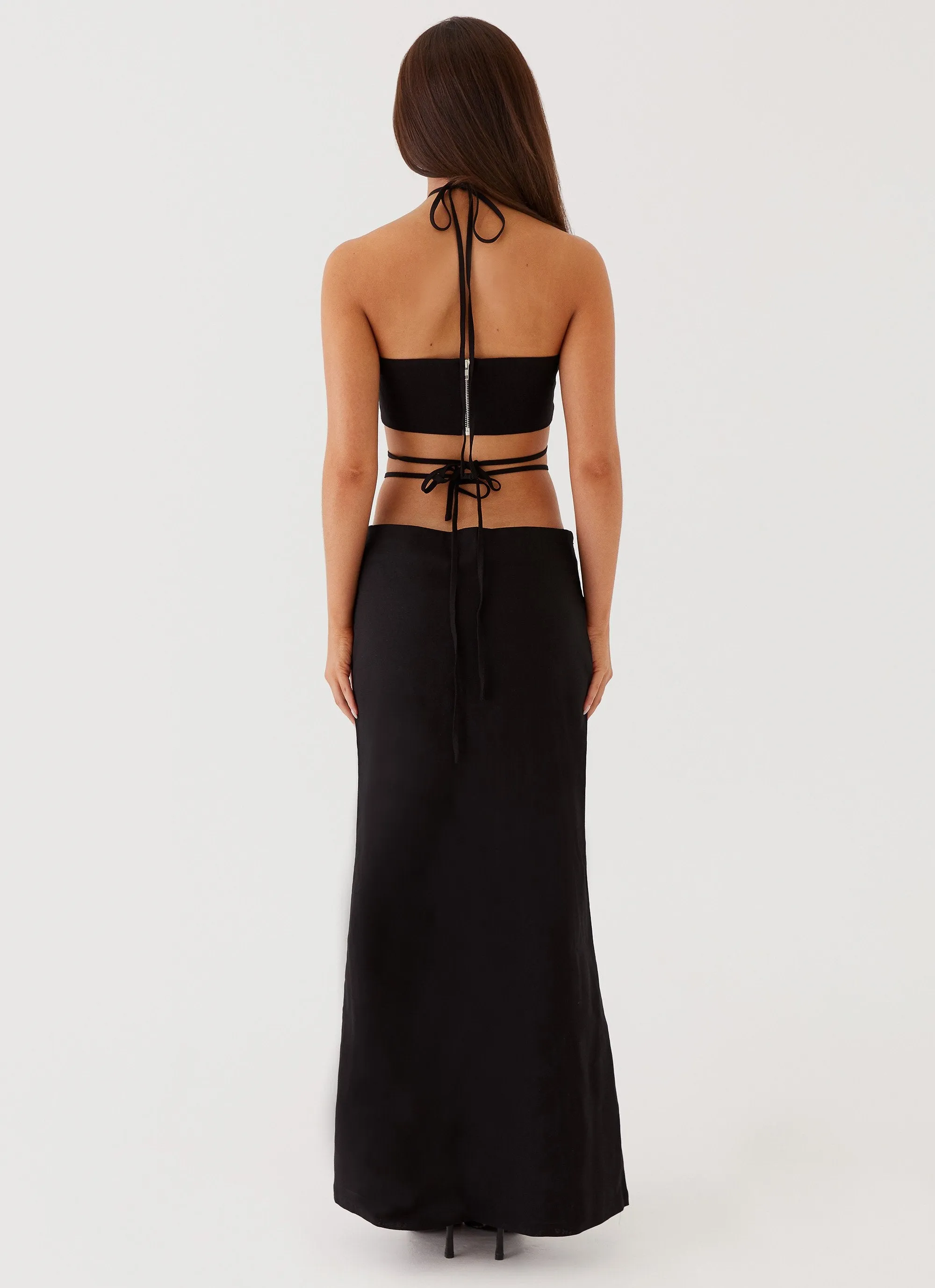 Neveah Beaded Maxi Skirt - Black