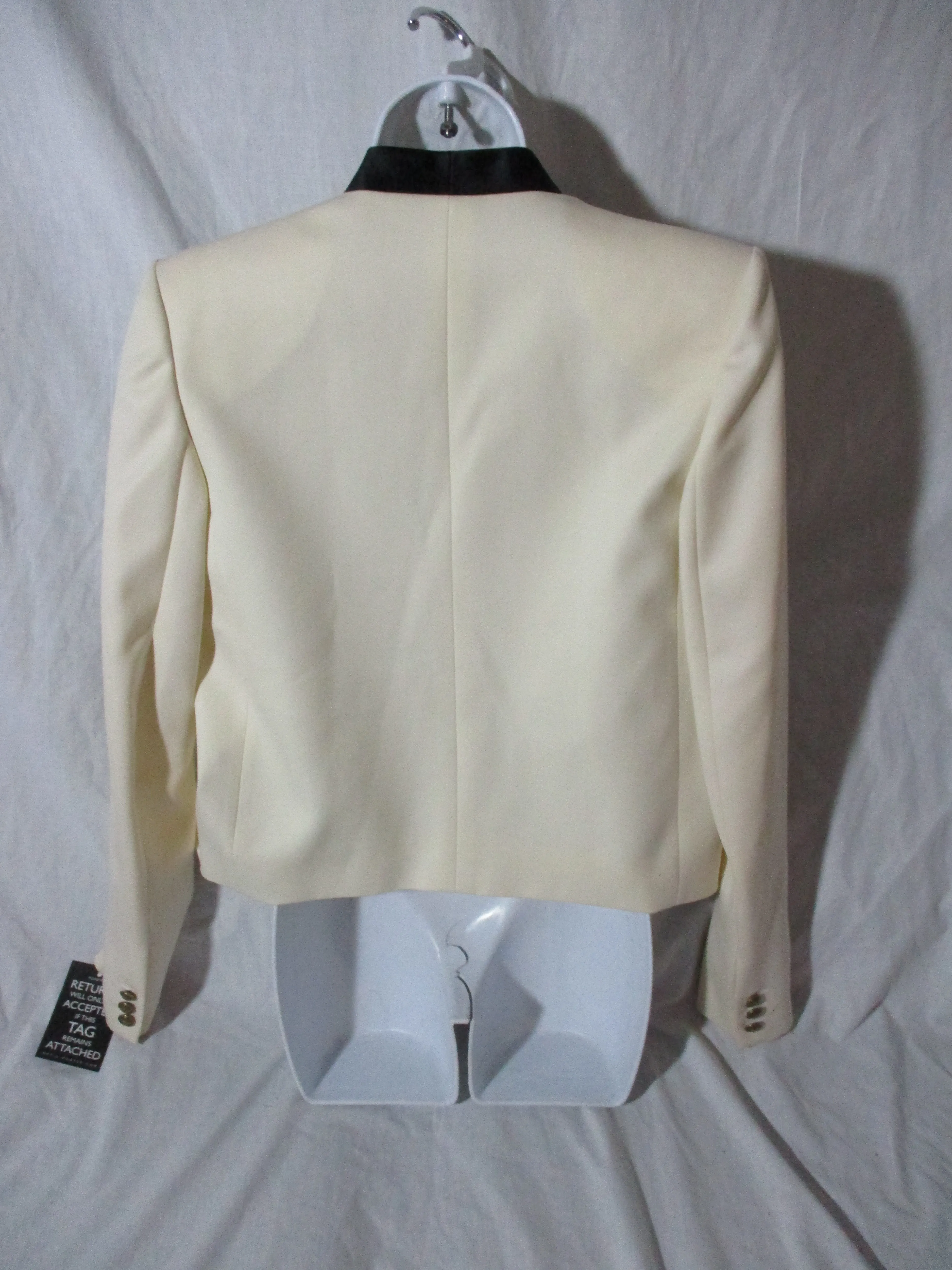 NEW NWT BALMAIN PARIS Wool BLAZER 36 BLACK WHITE Formal Wedding Event