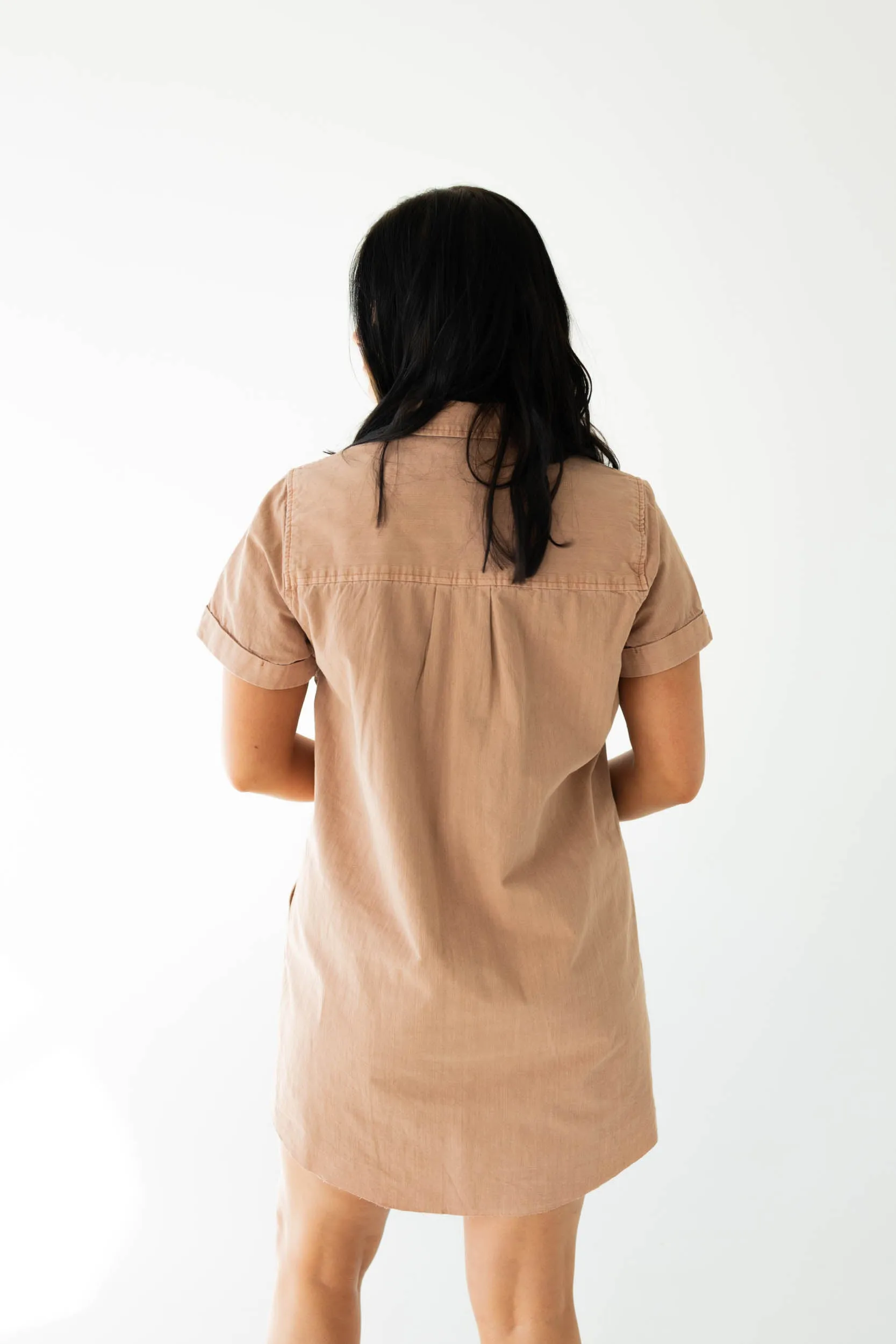 Nori Short Sleeve Shirt Dress | Washed Mocha