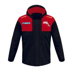 NRL 2024 Wet Weather Jacket - Dolphins - Black - Adult