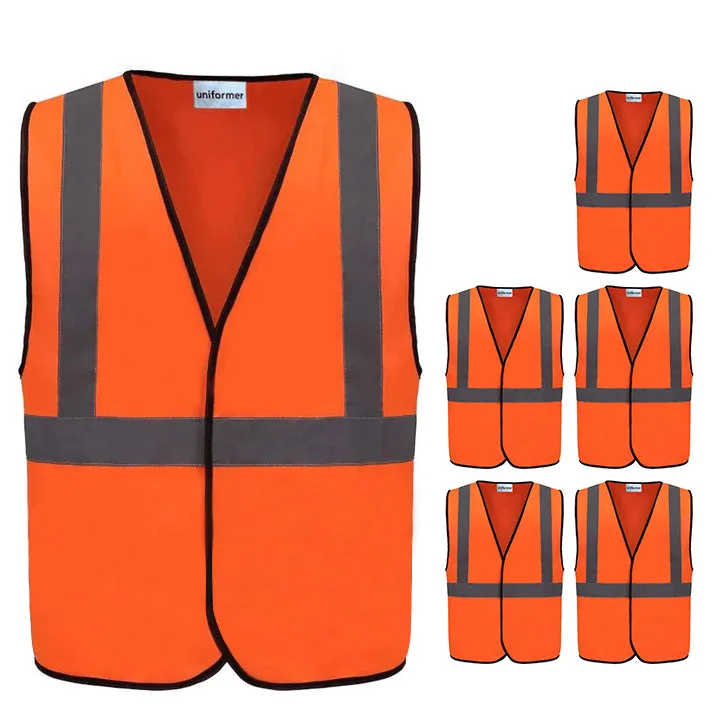 Pack Of 5 Reflective Safety Jacket - Orange