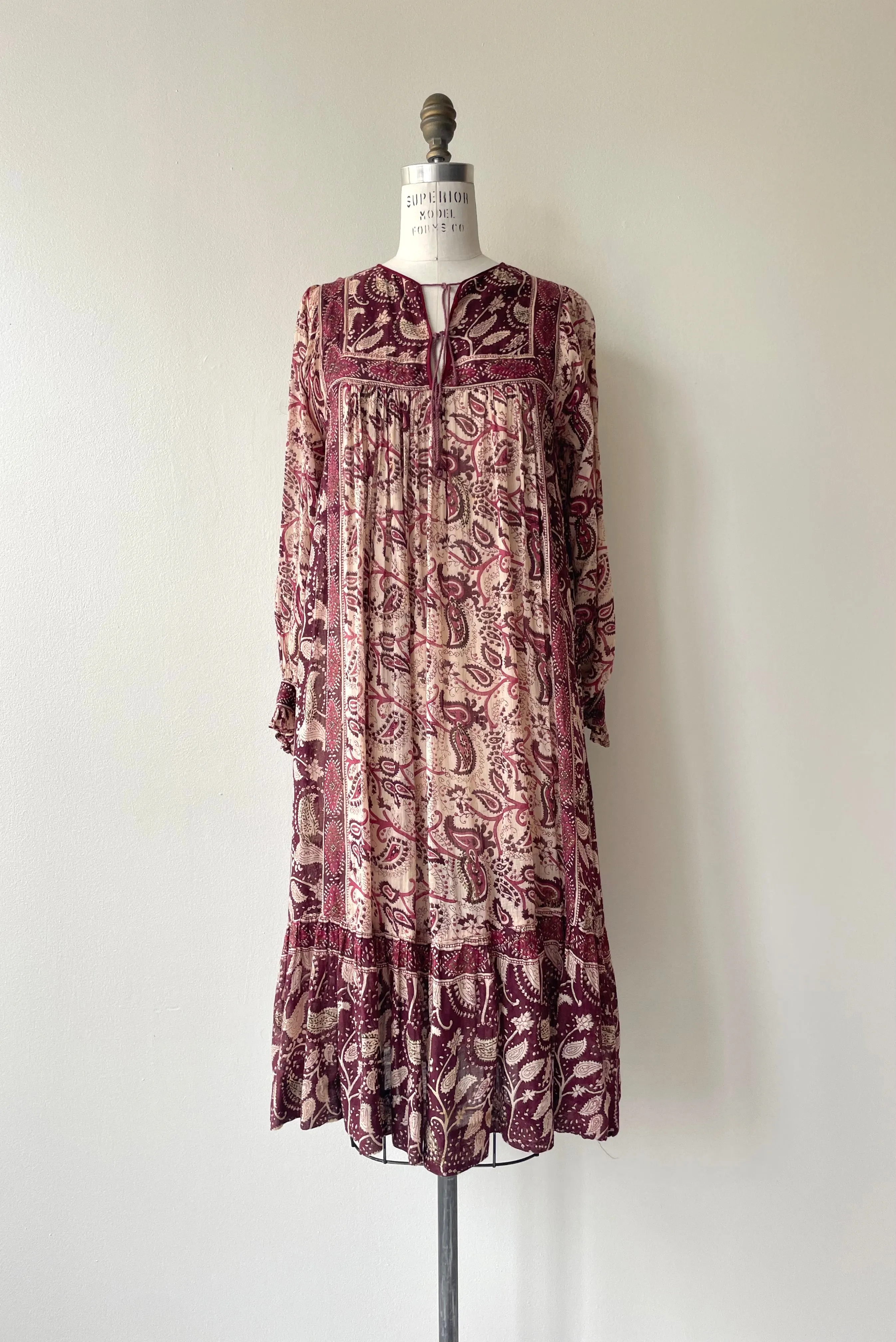 Paisley Indian Cotton Dress | 1970s