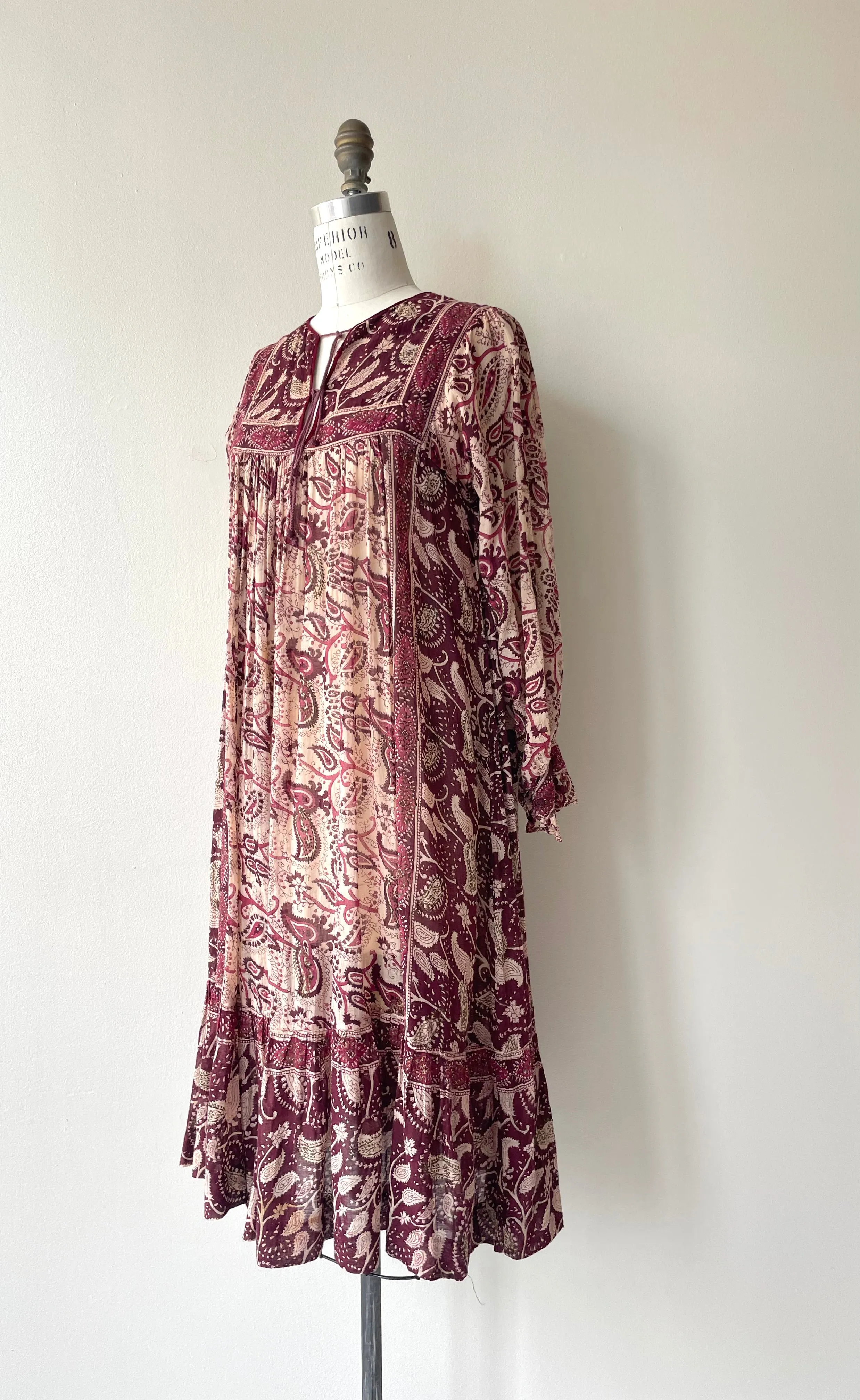 Paisley Indian Cotton Dress | 1970s