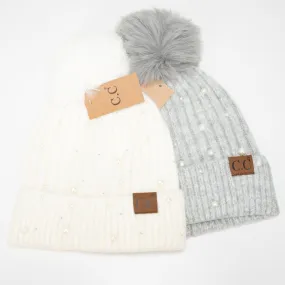 Pearl Pom Beanie