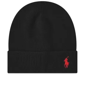 Pony Player Cotton Beanie - Black