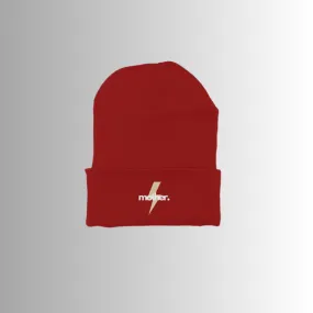 "Mother Strong" Embroidered Beanie - Cardinal Red