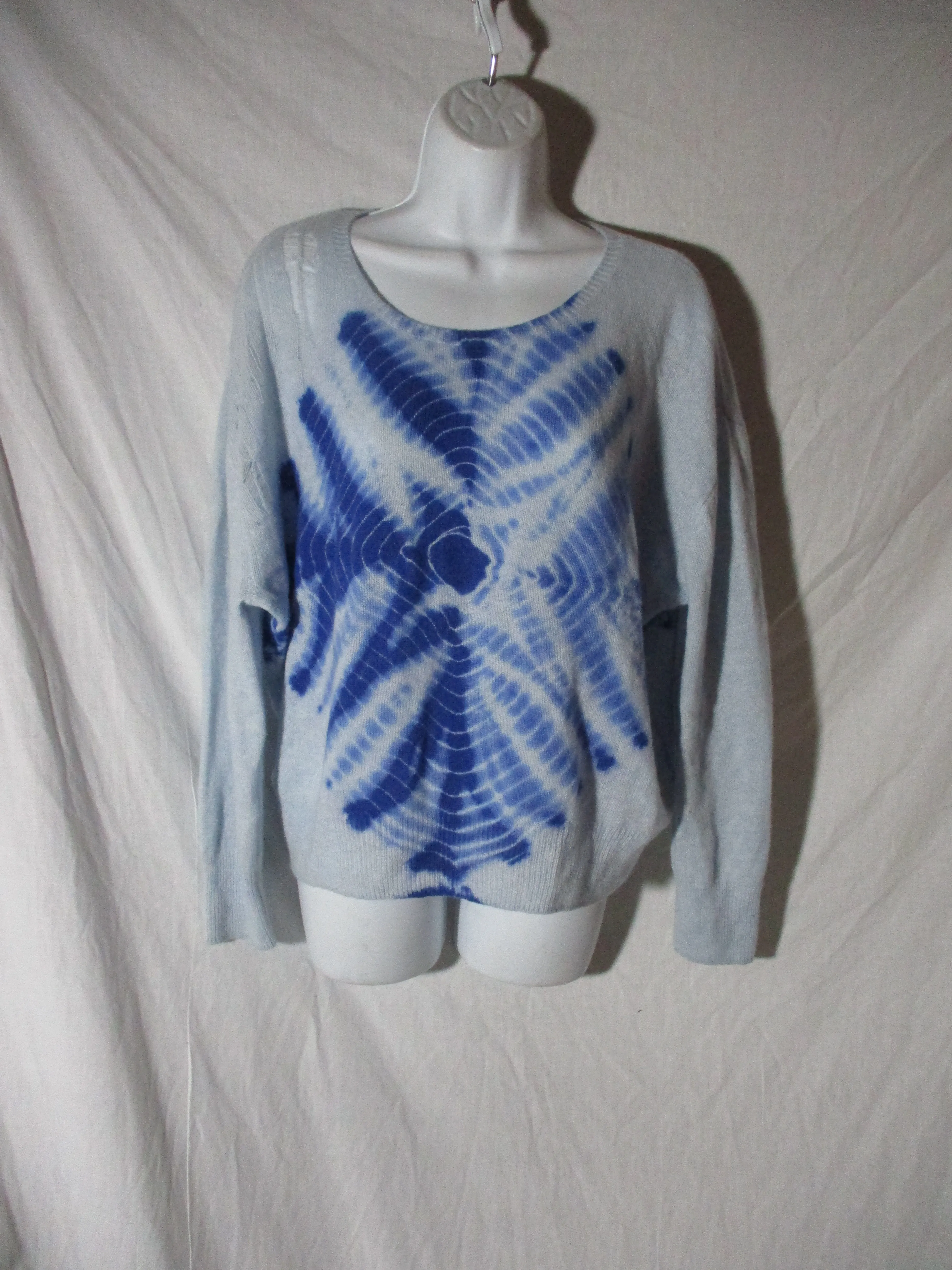 RAQUEL ALLEGRA Knit CASHMERE Tie-Dye Cashmere SWEATER Jumper 2 Boho distressed