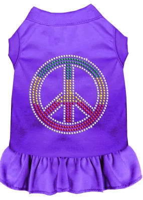 Rhinestone Rasta Peace Dress Purple Sm (10)