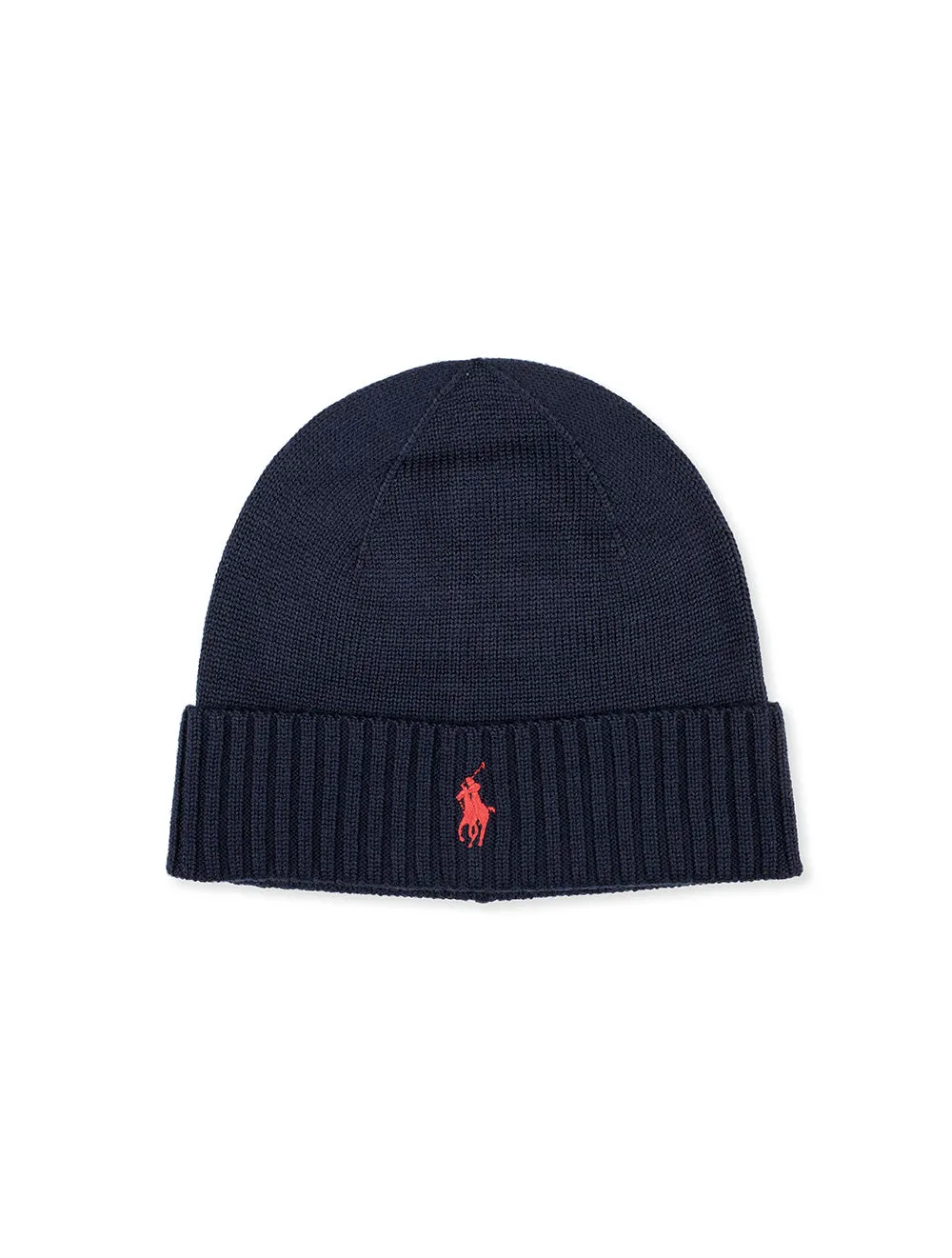 Ribbed-Cuff Wool Hat Navy