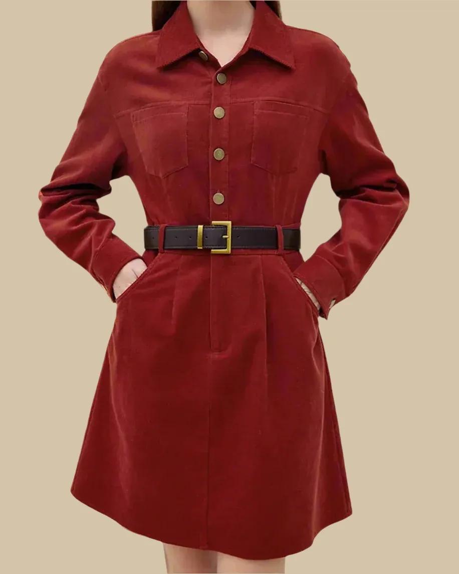 Riley Cotton Corduroy Mini Shirt Dress