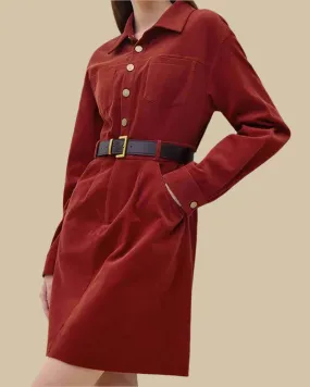 Riley Cotton Corduroy Mini Shirt Dress