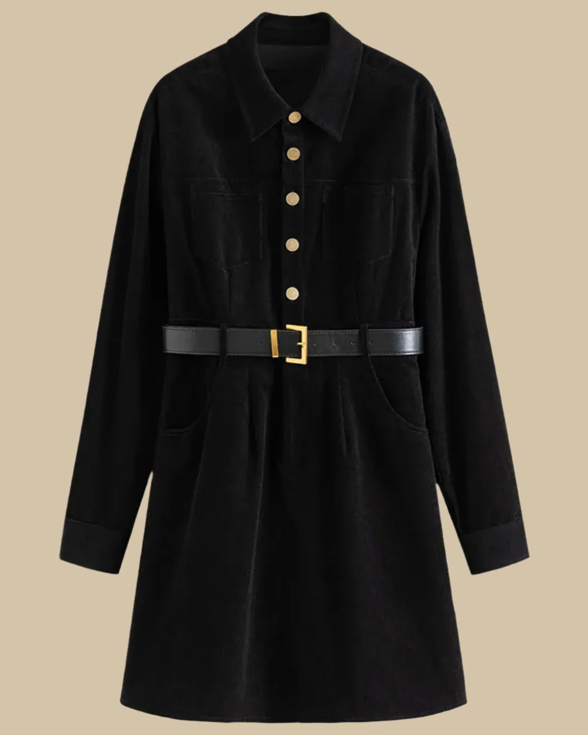 Riley Cotton Corduroy Mini Shirt Dress