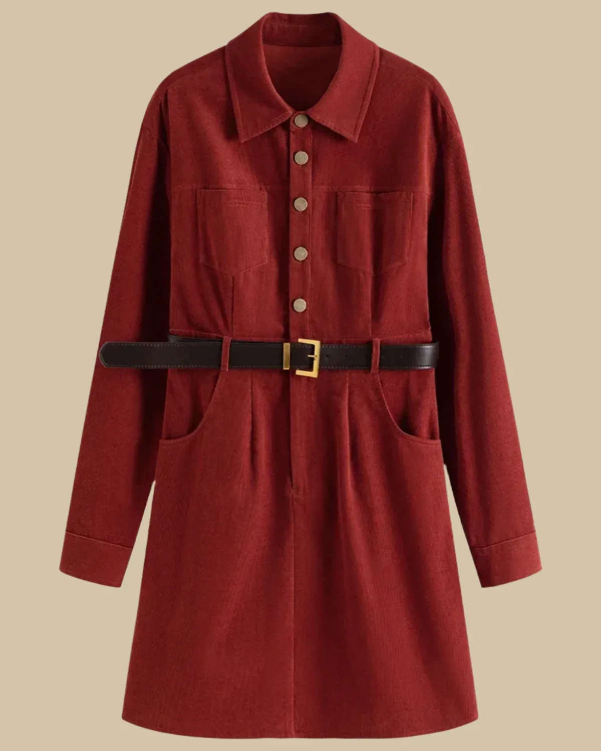 Riley Cotton Corduroy Mini Shirt Dress