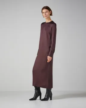 Riya Dress in Washed Silk, Plum