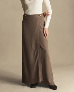 Rose Wrap Skirt - Taupe