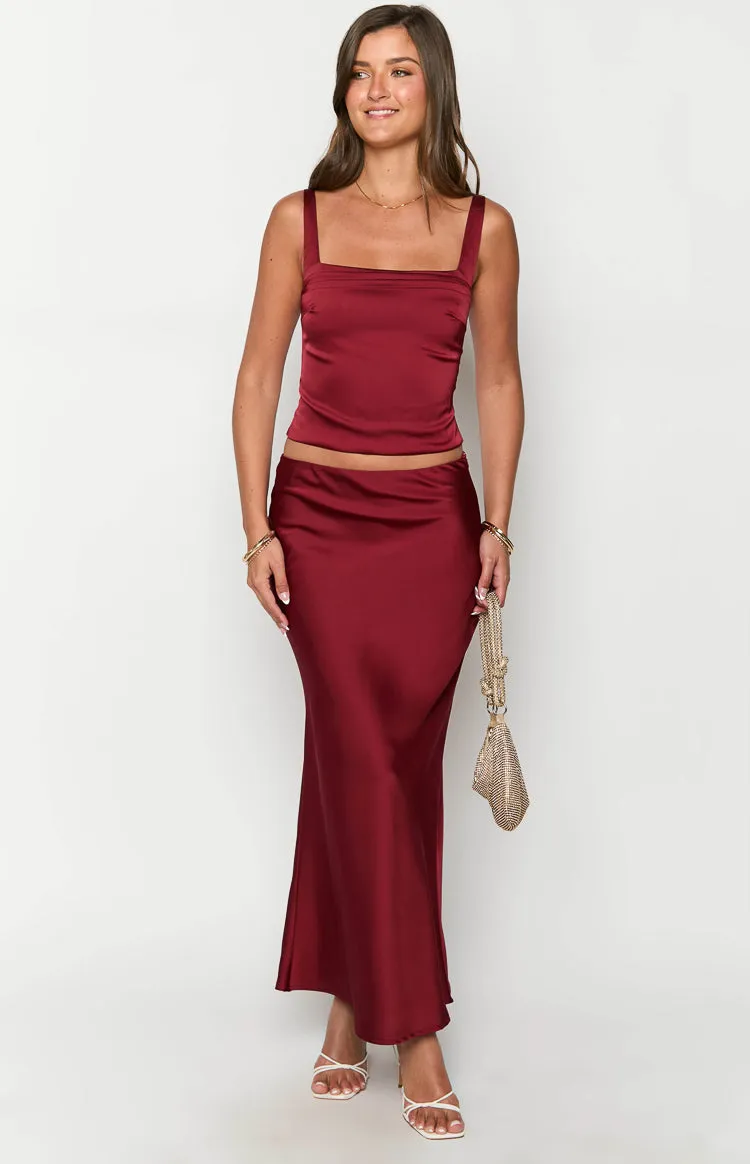 Ryland Burgundy Maxi Skirt