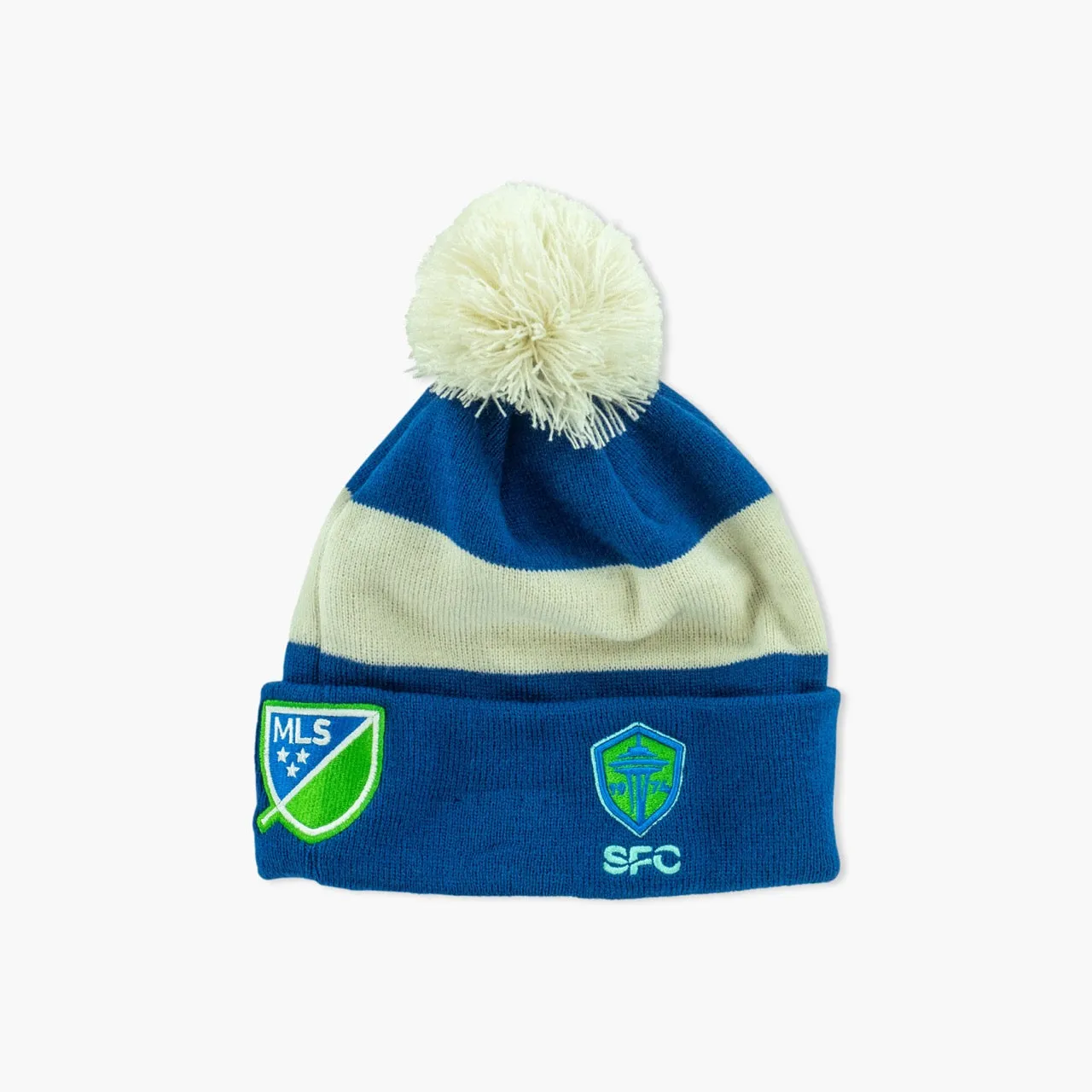 Seattle Sounders Season Kickoff Royal Cuff Pom Beanie