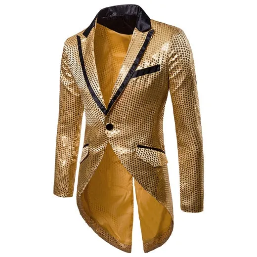 Shiny Sequin Glitter Embellished Men Blazer